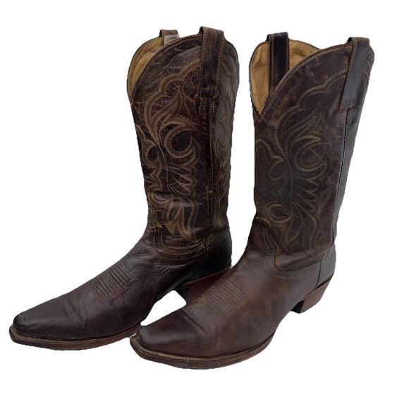 Shyanne Loretta Western Boots Women 9.5B Brown Leather Cowgirl Pointed Snip Toe - Picture 1 of 11
